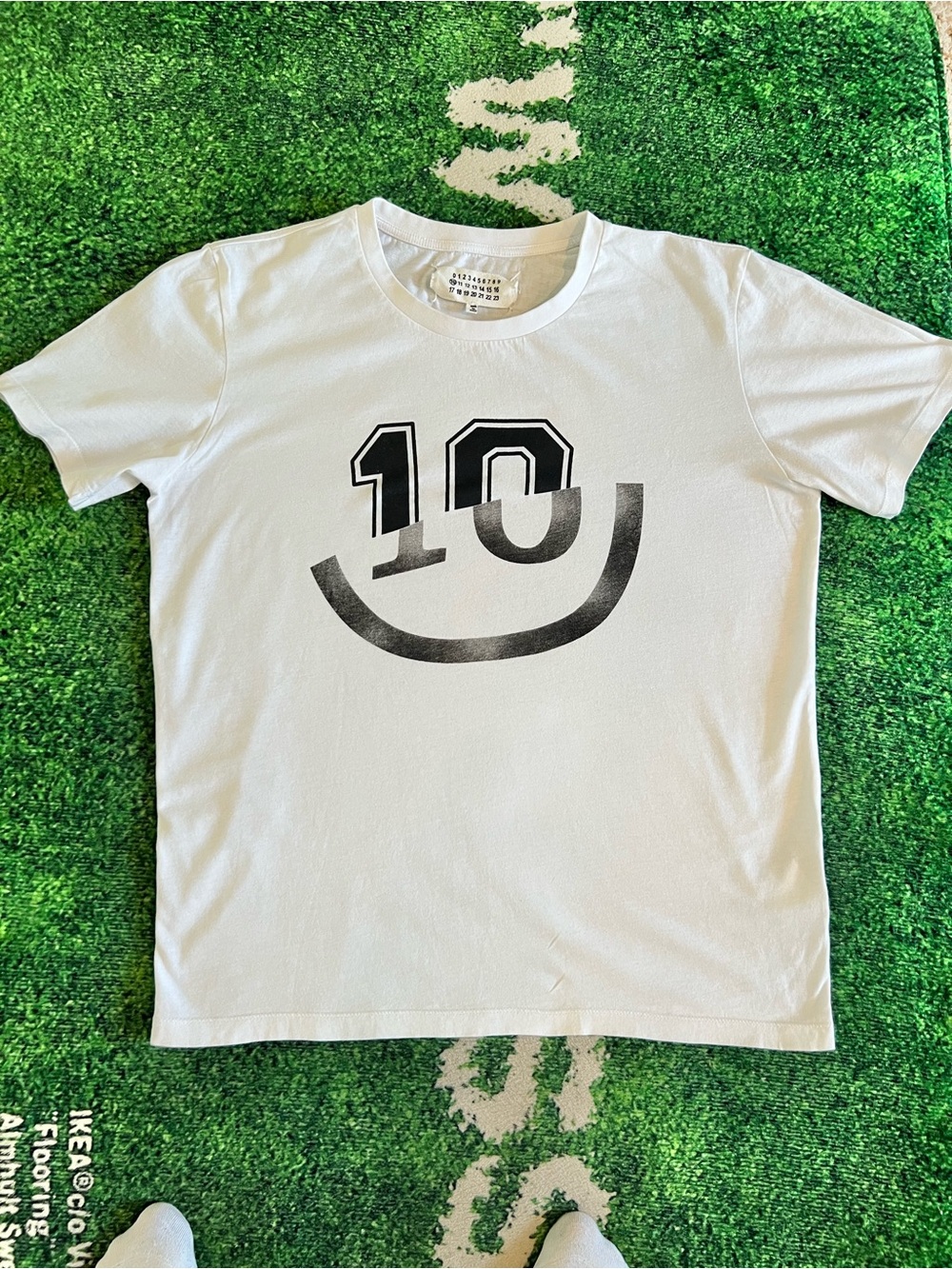 Men’s Maison Martin Margiela White Tee with Black '10' Graphic